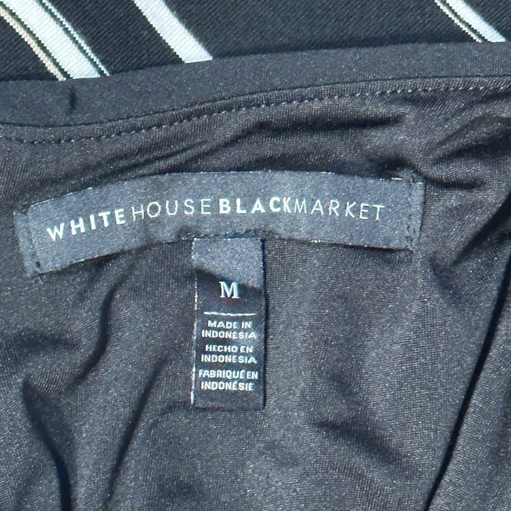 WHBM Black and White Stripe Sleeveless Top Size Medium NWOT - Picture 3 of 4